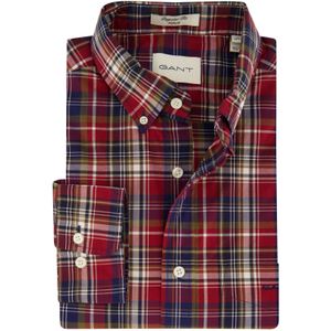 Gant casual overhemd katoen normale fit rood geruit