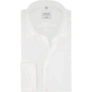 Seidensticker zakelijk overhemd Slim Fit wit effen katoen
