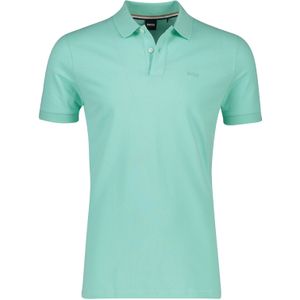 Hugo Boss polo turquoise effen katoen normale fit korte mouwen