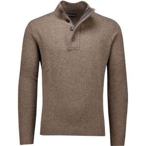 half-zip trui Barbour knopen bruin normale fit