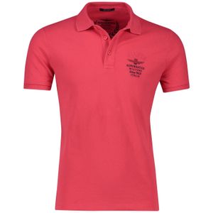 Aeronautica Militare polo normale fit rood geprint katoen Met logo