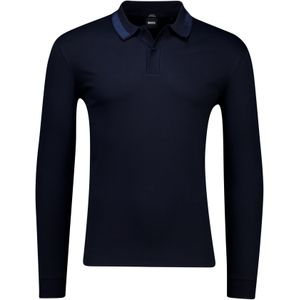 Hugo Boss Black H-Pleins polo slim fit donkerblauw jersey