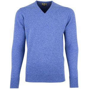 William Lockie pullover blauw v-hals lamswol