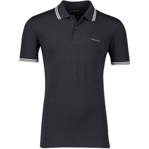 Airforce polo slim fit donkerblauw effen double stripe katoen