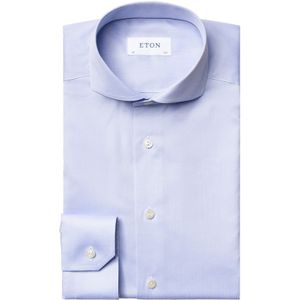 Eton business overhemd Signature Twill super slim fit lichtblauw effen