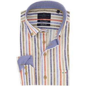 Katoenen Portofino overhemd button-down blauw gestreept