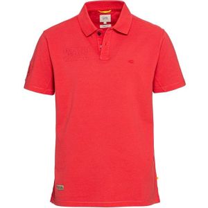 Camel Active poloshirt 2-knoops wijde fit rood effen katoen