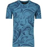 Ronde hals Superdry t-shirt blauw korte mouw geprint katoen