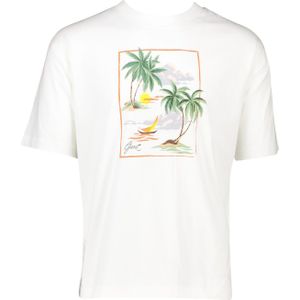 Katoenen Gant t-shirt wit opdruk Hawaii normale fit