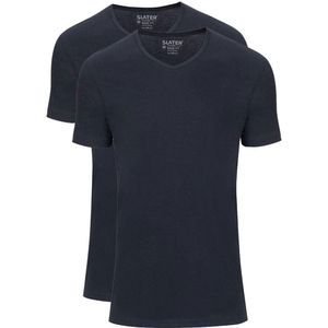 Slater t-shirt effen katoen donkerblauw