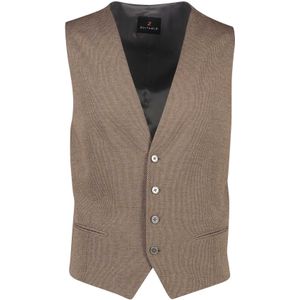 Zuitable gilet Mix & Match bruin slim fit