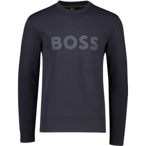 Hugo Boss ronde hals navy Salbo sweater katoen