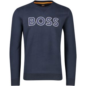 Hugo Boss sweater donkerblauw ronde hals met opdruk