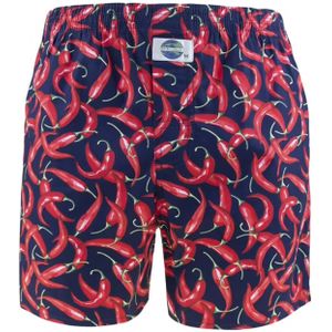 Deal boxershort donkerblauw geprint pepers katoen