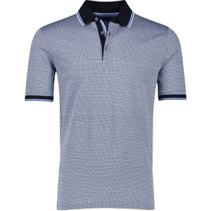 Katoenen Bugatti polo wijde fit blauw gestreept