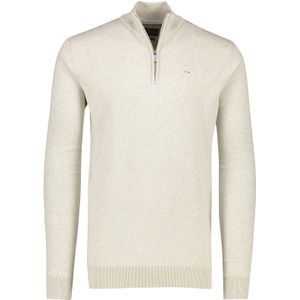 katoenen Portofino sweater half zip effen beige extra lang