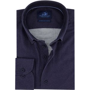 Eden Valley casual overhemd mouwlengte 7 blauw geprint katoen normale fit