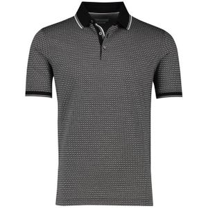 Bugatti poloshirt korte mouw wijde fit grijs geprint katoen