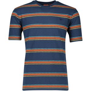 Superdry t-shirt blauw oranje gestreept gestreept katoen