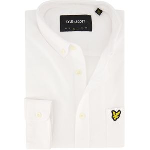 Lyle & Scott casual overhemd normale fit wit effen katoen met borstzak