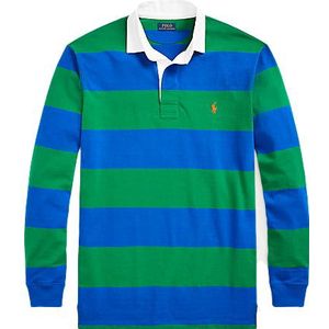 Polo Ralph Lauren trui Big & Tall rugby groen 3 knoops gestreept 100% katoen