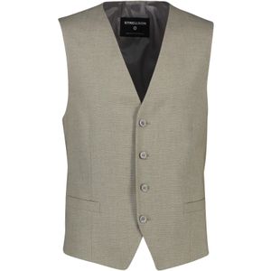 Strellson gilet beige effen katoen steekzakken normale fit