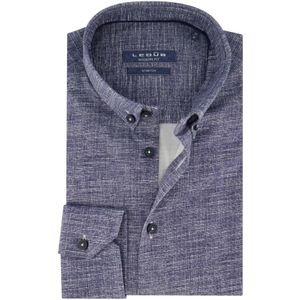 Ledub overhemd modern fit katoen blauw geprint