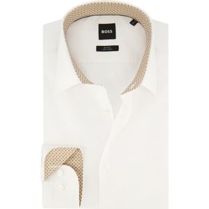 Boss katoenen overhemd wit slim fit zakelijk
