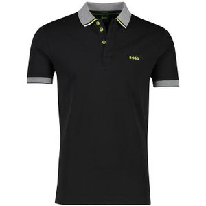 Hugo Boss polo Paddy korte mouw normale fit zwart effen katoen