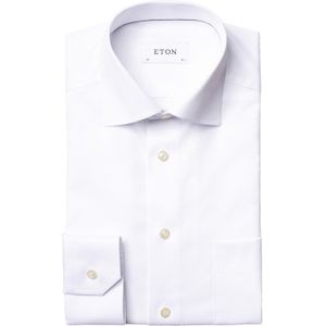 Eton business overhemd Signature Twill Classic Fit wit effen
