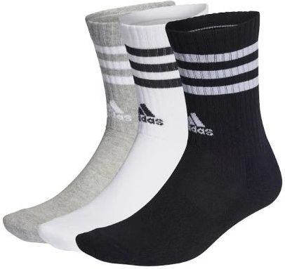 Adidas sokken crew cushioned 3-pack wit grijs zwart maat S sport
