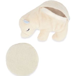 Kaloo - Warmtekussen Knuffelbeer - Zacht Pluche - 2-In-1 Knuffel Ijsbeer