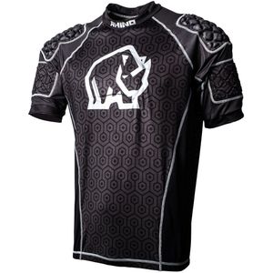 Rhino rugby body protection top junior zwart large - beschermend sportshirt