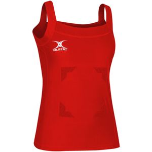 Gilbert netball tanktop Blaze Hook and Loop rood dames sport