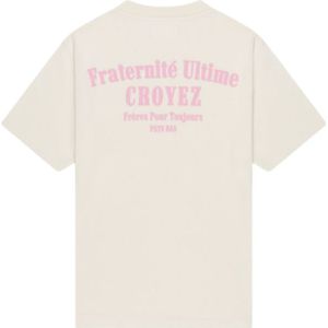 Croyez Women Fraternité T-Shirt - Off-White/Pink XXS