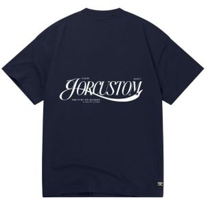 JorCustom Script Loose Fit T-Shirt - Navy XS