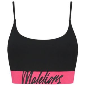 Malelions Women Captain Top - Black/Hot Pink XXS