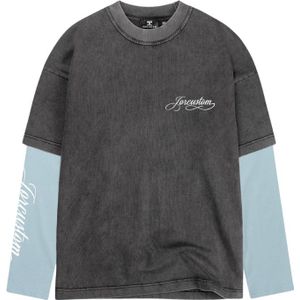 JorCustom Handscript Double Layered Longsleeve - Acid-Blue XS