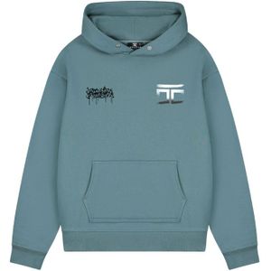 JorCustom Graffiti Fleece Oversized Hoodie - Ocean Blue XS