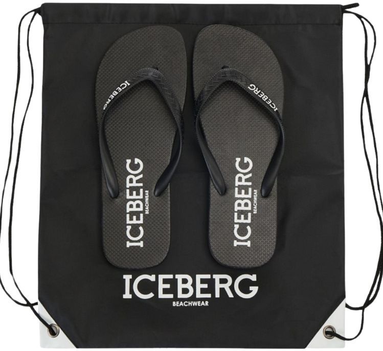 Iceberg Vertical Logo Slides - Black 45