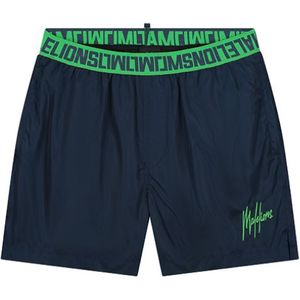 Malelions Venetian Swimshort - Navy/Green XXS