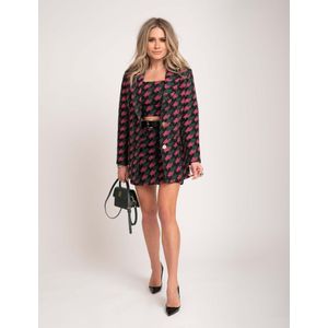 Nikkie Heather Top - Black/Raspberry Rose 36