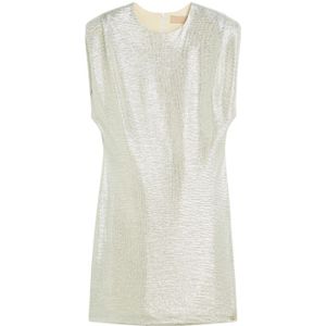 Josh V - Portia - A-lijn Jurk - Silver Glitter - Lurex - Zebrapatroon