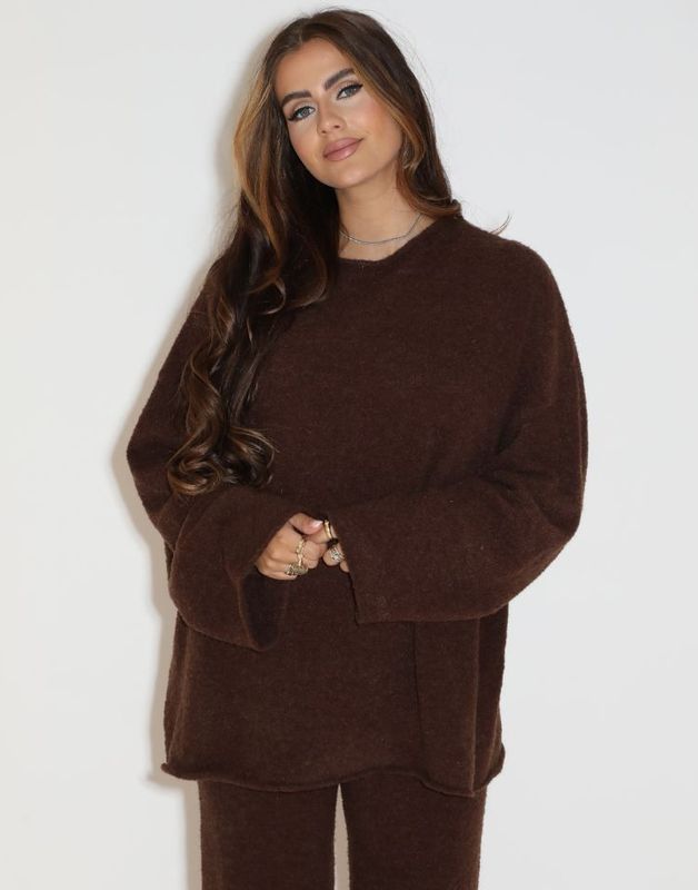 REINDERS - Winnie Wool Sweater - Bruin - Truien en Vesten