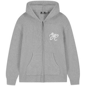 JorCustom Signature Knitwear Zipped Hoodie - Grijs XS