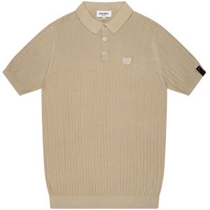Quotrell Jay Knitted Polo - Beige/Off White XL