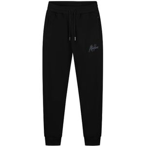 Malelions Striped Signature Sweatpants - Black/Blue Slate L