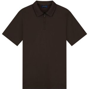 TriaD'oro Polo Zip Short Sleeve - Brown XS