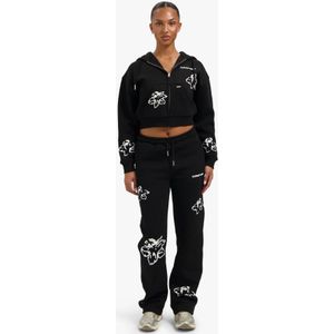 Croyez Women Flower Zip Tracksuit - Black S