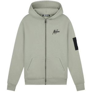 Malelions Nylon Pocket Zip Hoodie - Dry Sage S